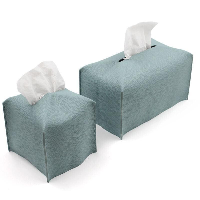 Premium PU Leather Tissue Box Dispenser – Black Large