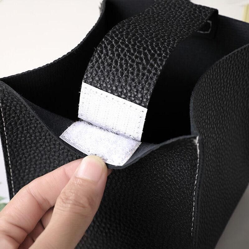 Premium PU Leather Tissue Box Dispenser – Black Large