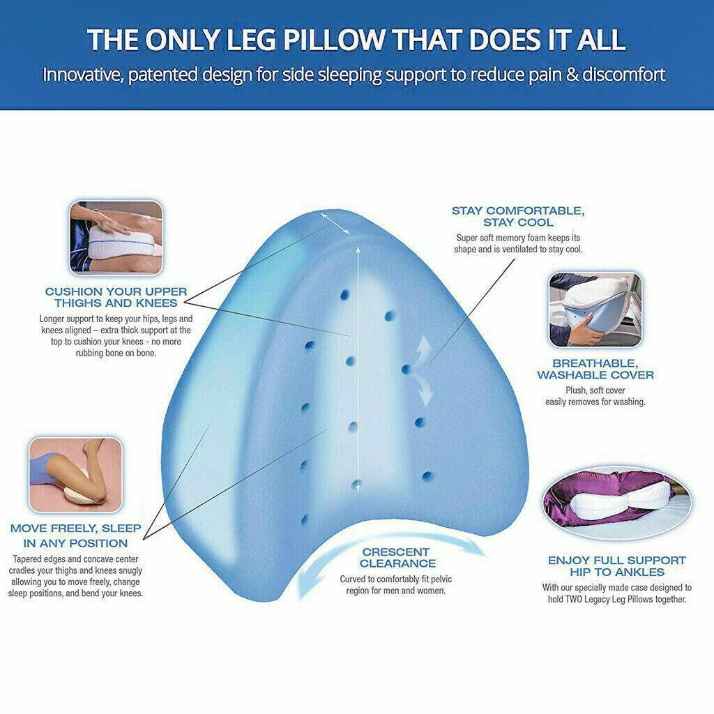 Premium Memory Foam Knee Support Leg Pillow – Washable Cover