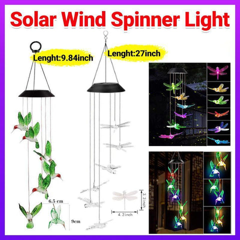 Premium Solar LED Wind Chime Light – Hummingbird