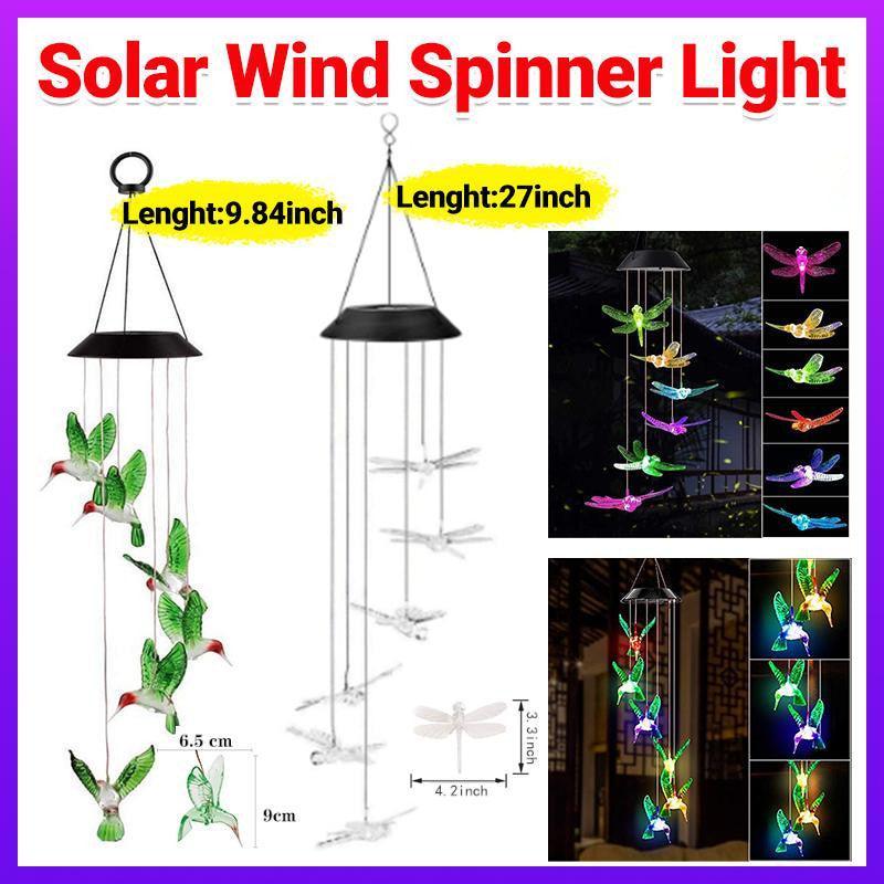 Premium Solar LED Wind Chime Light – Hummingbird