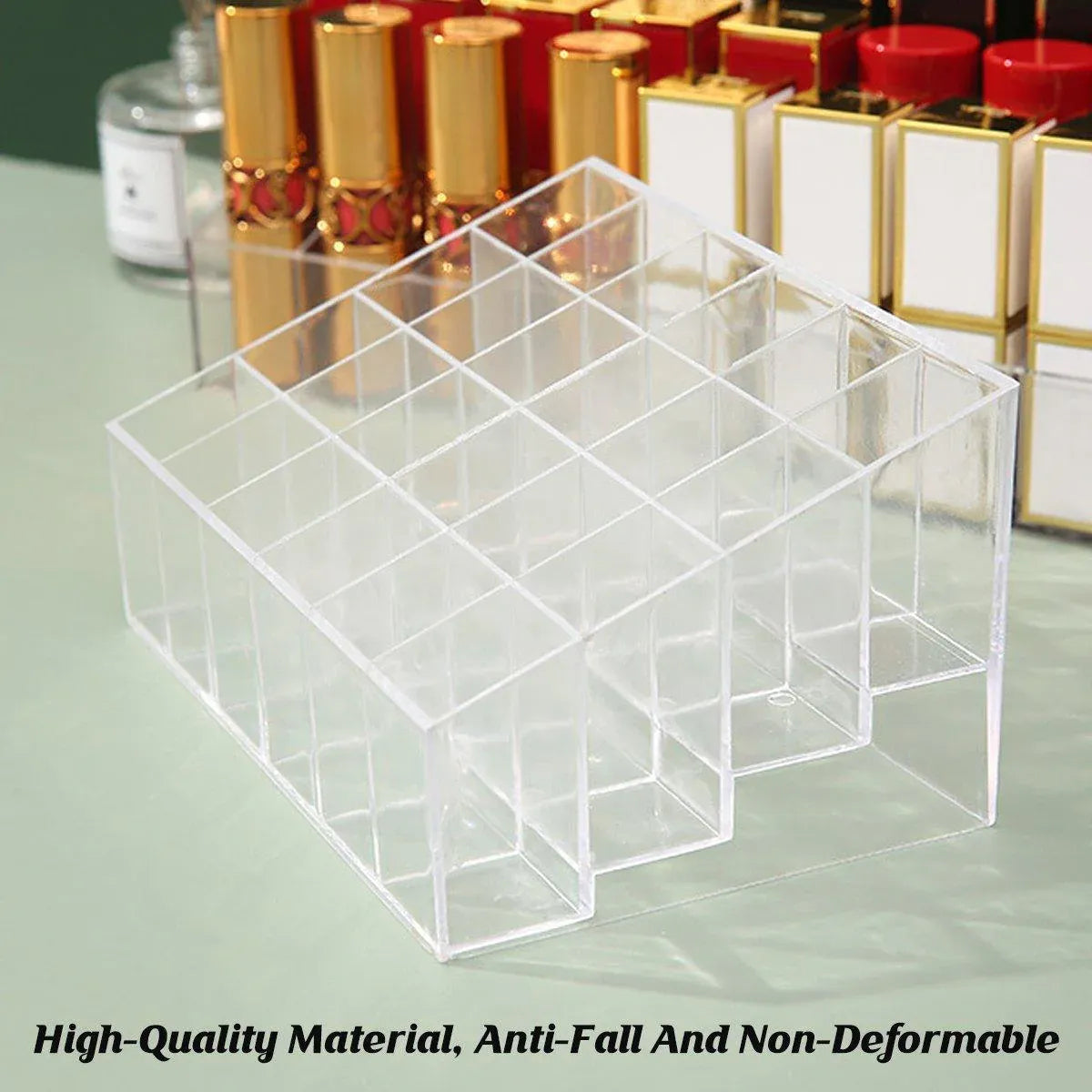 Premium Transparent Acrylic Lipstick Organisers – 3 Pack