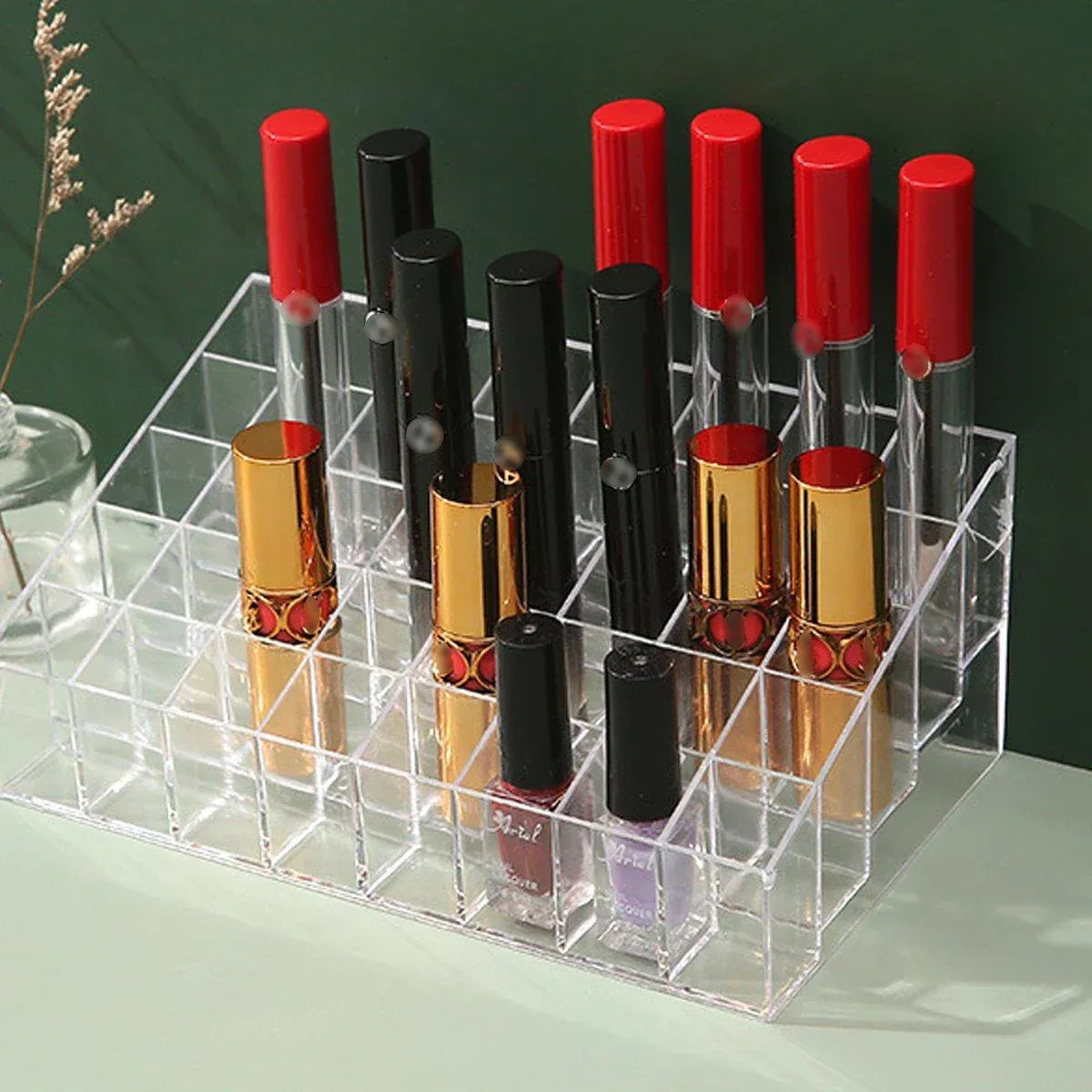 Premium Transparent Acrylic Lipstick Organisers – 3 Pack
