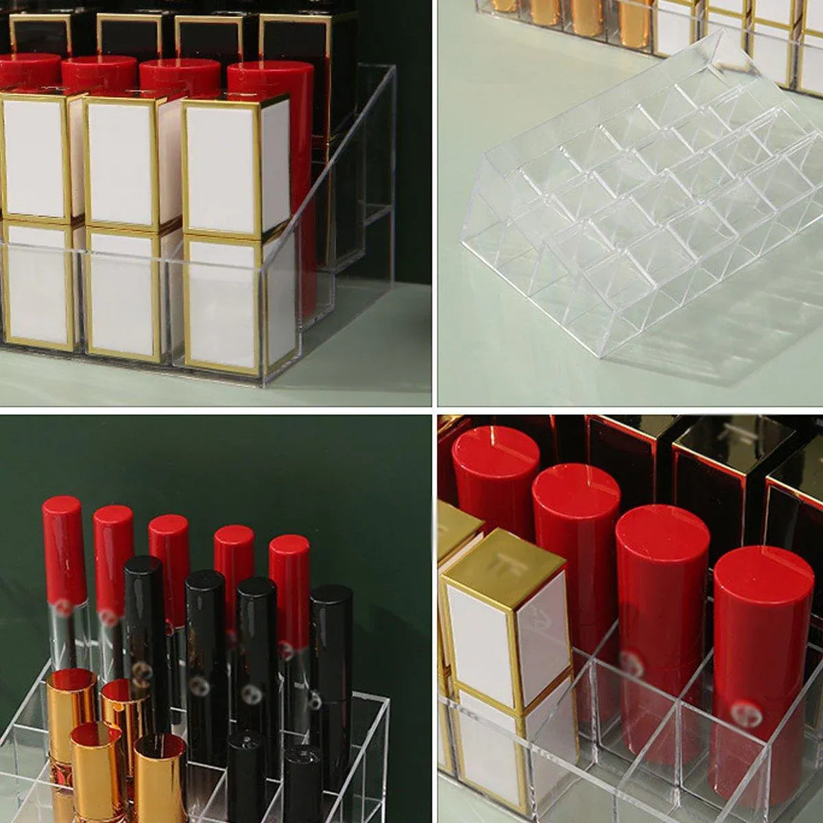 Premium Transparent Acrylic Lipstick Organisers – 3 Pack