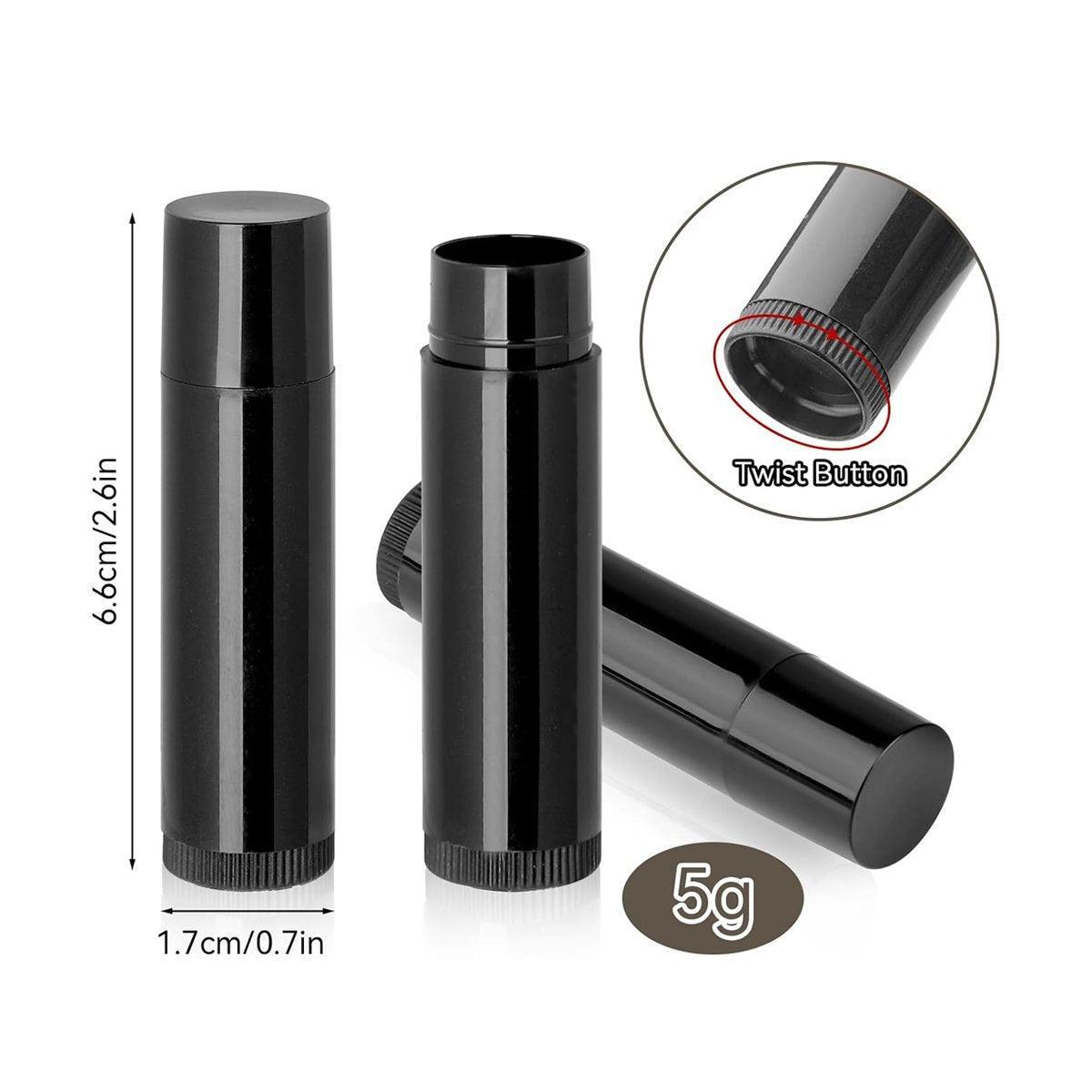 Premium 50pcs White Refillable PP Lip Balm Tubes 5g Twist Up Cosmetic Containers