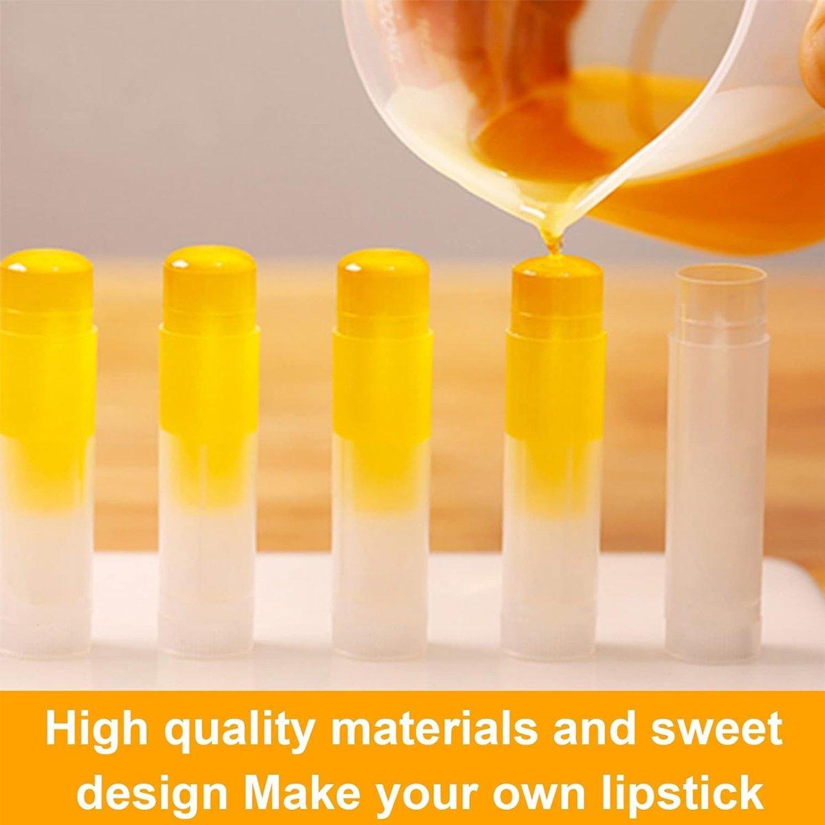 Premium 50pcs White Refillable PP Lip Balm Tubes 5g Twist Up Cosmetic Containers