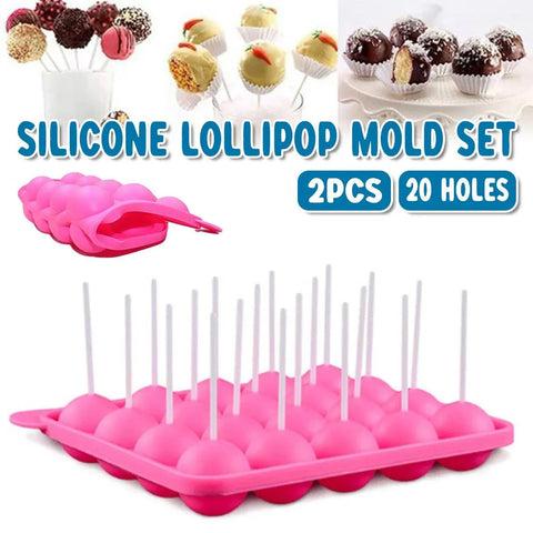Premium Round Silicone Lollipop Moulds – 2 Pack with Paper Sticks