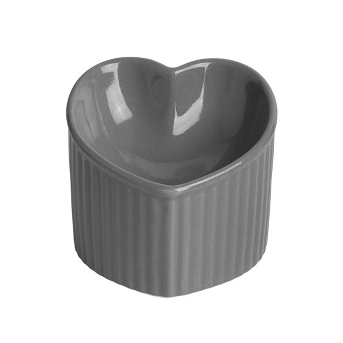 Heart-Shaped Ceramic Pet Bowl for Cats & Small Dogs, 5.43" x 4.56" x 3.14" - SuperSaverAU - view 11