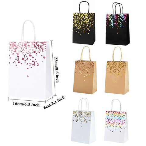 30PCS Kraft Paper Gift Bags Small Love Candy Bags Gold Foil Wedding Party Favors - White-Rose Gold Foil - SuperSaverAU - view 1