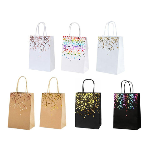 30PCS Kraft Paper Gift Bags Small Love Candy Bags Gold Foil Wedding Party Favors - White-Gold Foil - SuperSaverAU - view 1