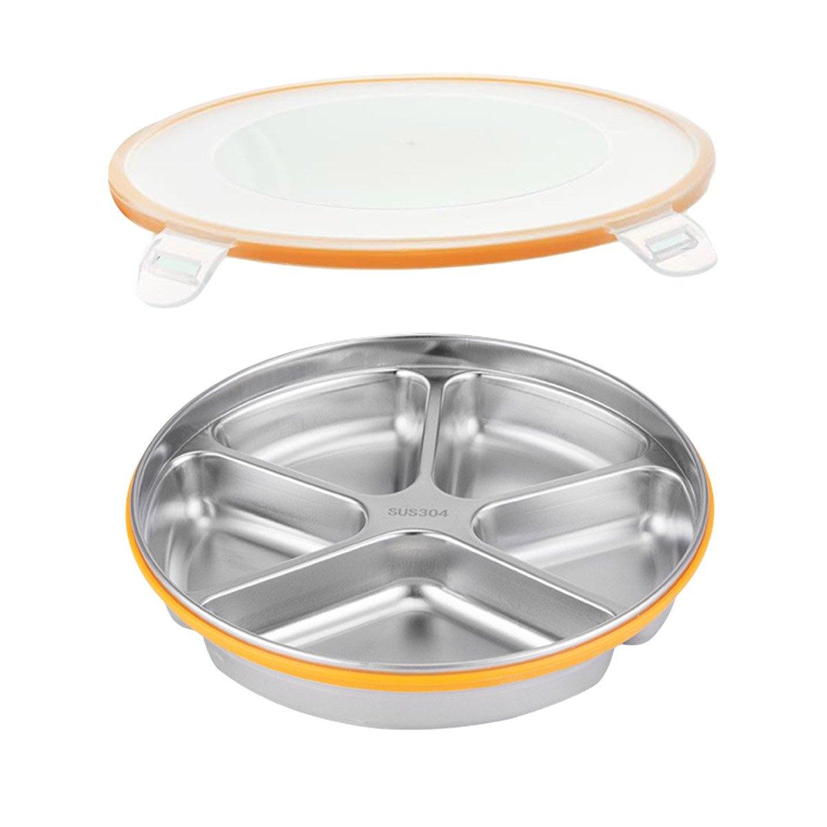 Multi Compartment Lunch Box with Lid Five Compartments Food Storage Fruit Plate - SuperSaverAU - view 2