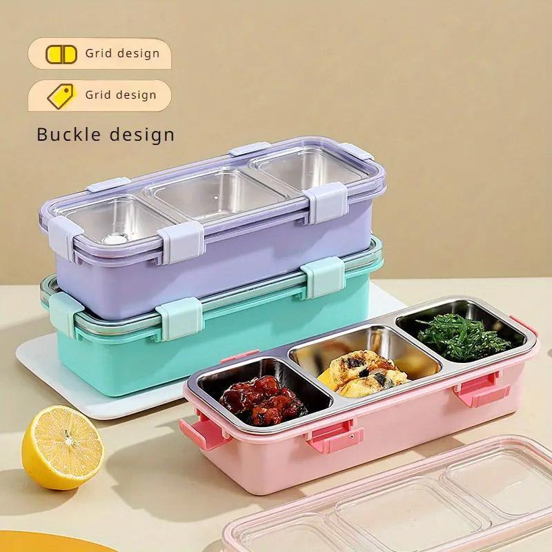 Stainless Steel Lunch Box Compartment Bento Box Food Container for Meal Prep Use - Pink - SuperSaverAU - view 4