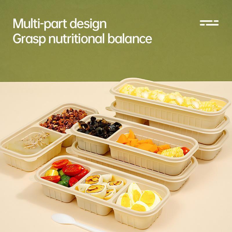 Biodegradable Corn Starch Meal Prep Containers Lids Durable Multi Compartment - C1 - SuperSaverAU - view 1