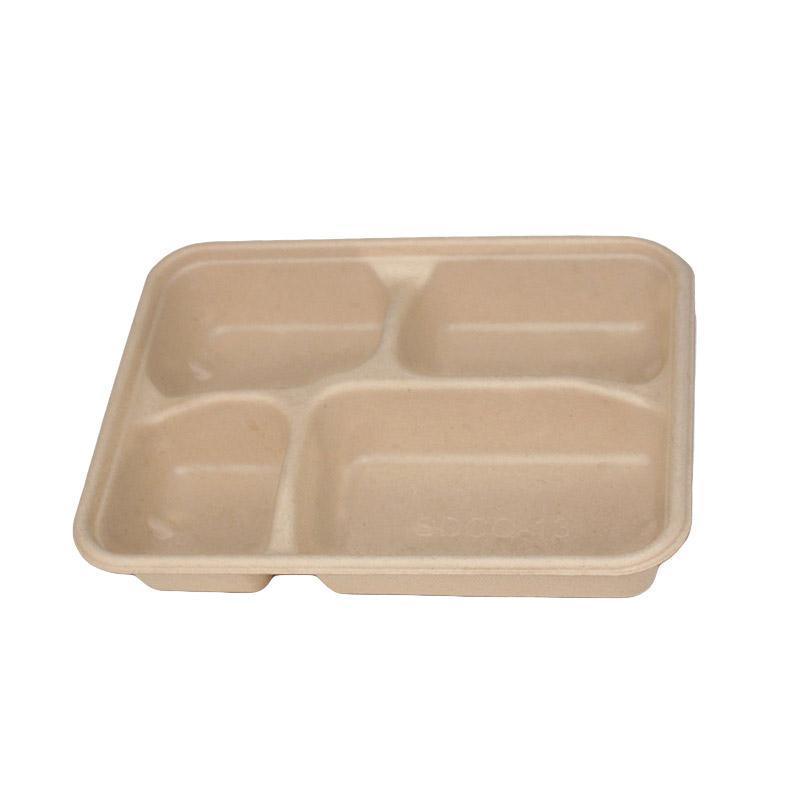 25/50pcs Biodegradable Lunch Box Microwaveable Tray with Compartment Paper Lid - 800ml-50pcs - SuperSaverAU - view 6