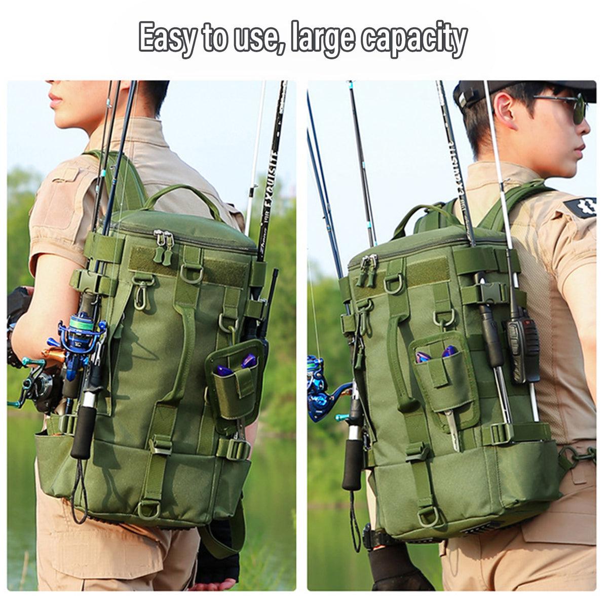 Waterproof Fishing Tackle Bag Large Capacity Multi Functional Shoulder Storage - Black - SuperSaverAU - view 3