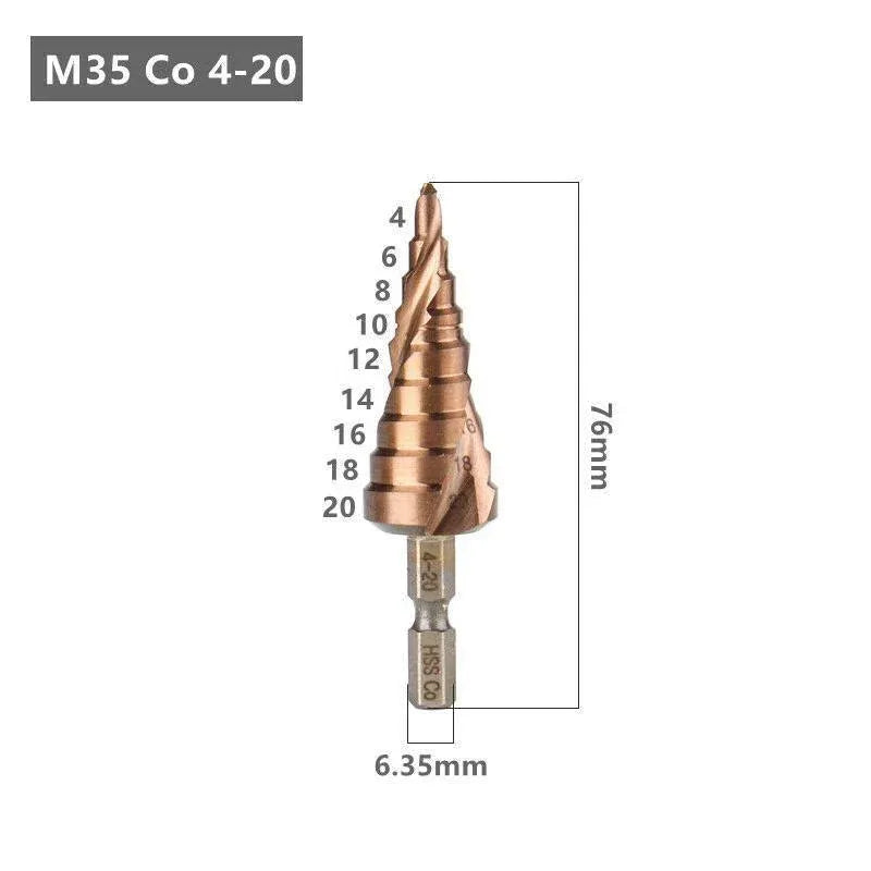 Premium HSS M35 Cobalt Step Drill Bit for Stainless Steel - 4-32mm