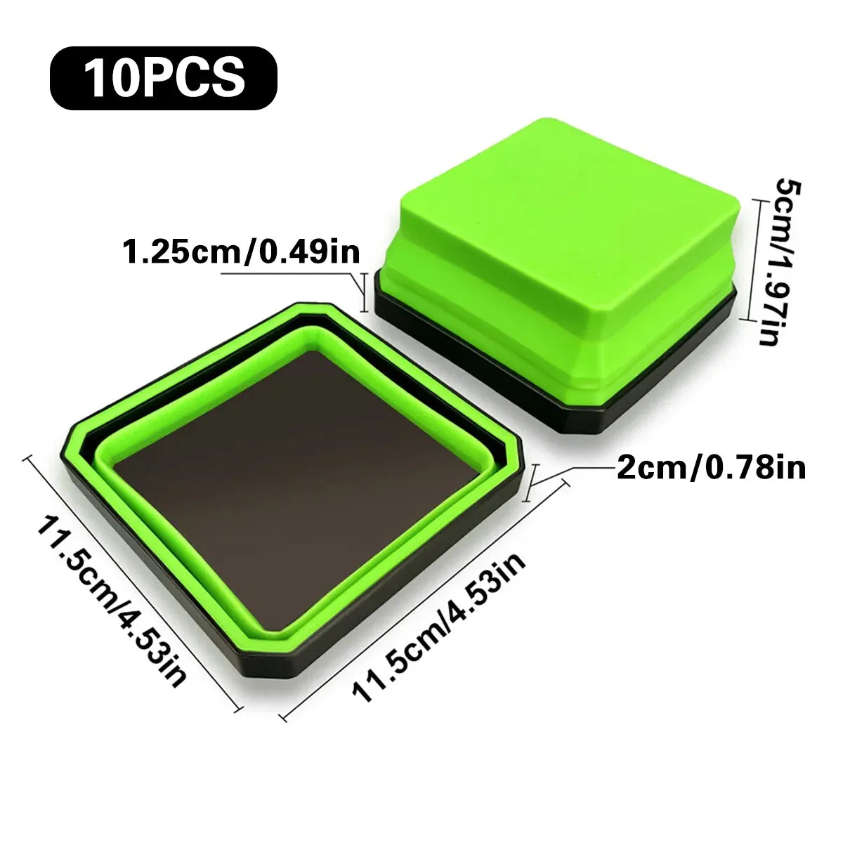 Premium 10 Piece Silicone Magnetic Tool Tray Set - Green