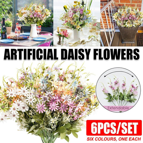V528 Artificial Small Soft Chrysanthemum 6pcs 40cm Home Office Daisy Decor - SuperSaverAU - view 1