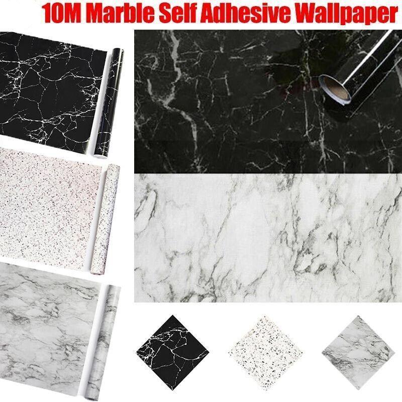 Premium Self-Adhesive Marble PVC Wall Sticker – Black Marble-A 45cm x 10m
