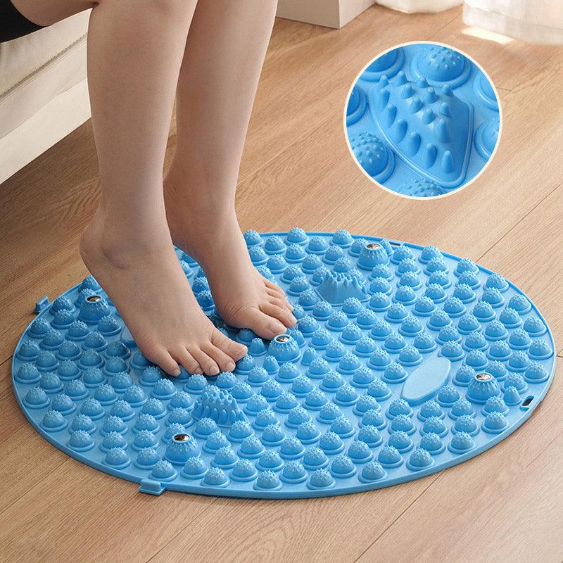 Premium Blue 55cm TPE Circular Foot Massage Mat with Anti-Slip Textured Nodes