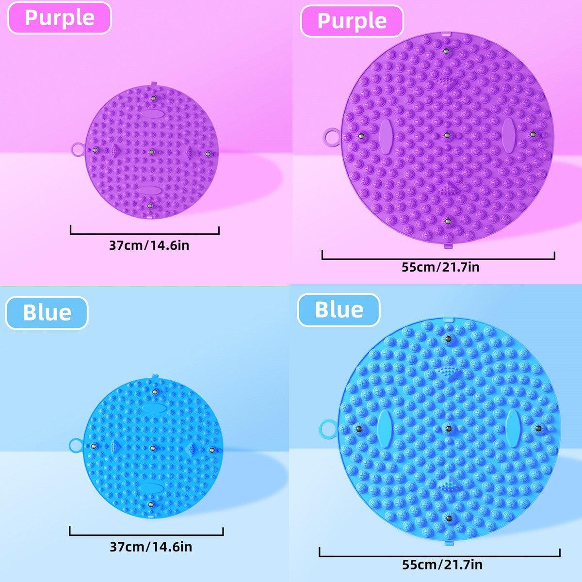 Premium Purple 55cm TPE Circular Foot Massage Mat with Anti-Slip Textured Nodes