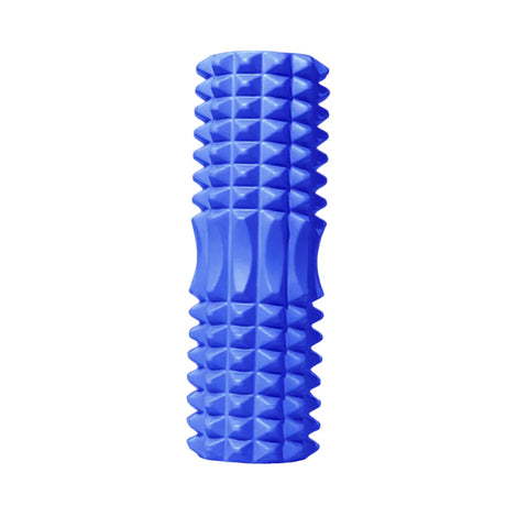 Premium High Density EVA Foam Roller with Textured Wolf Tooth Surface - Blue 45cm