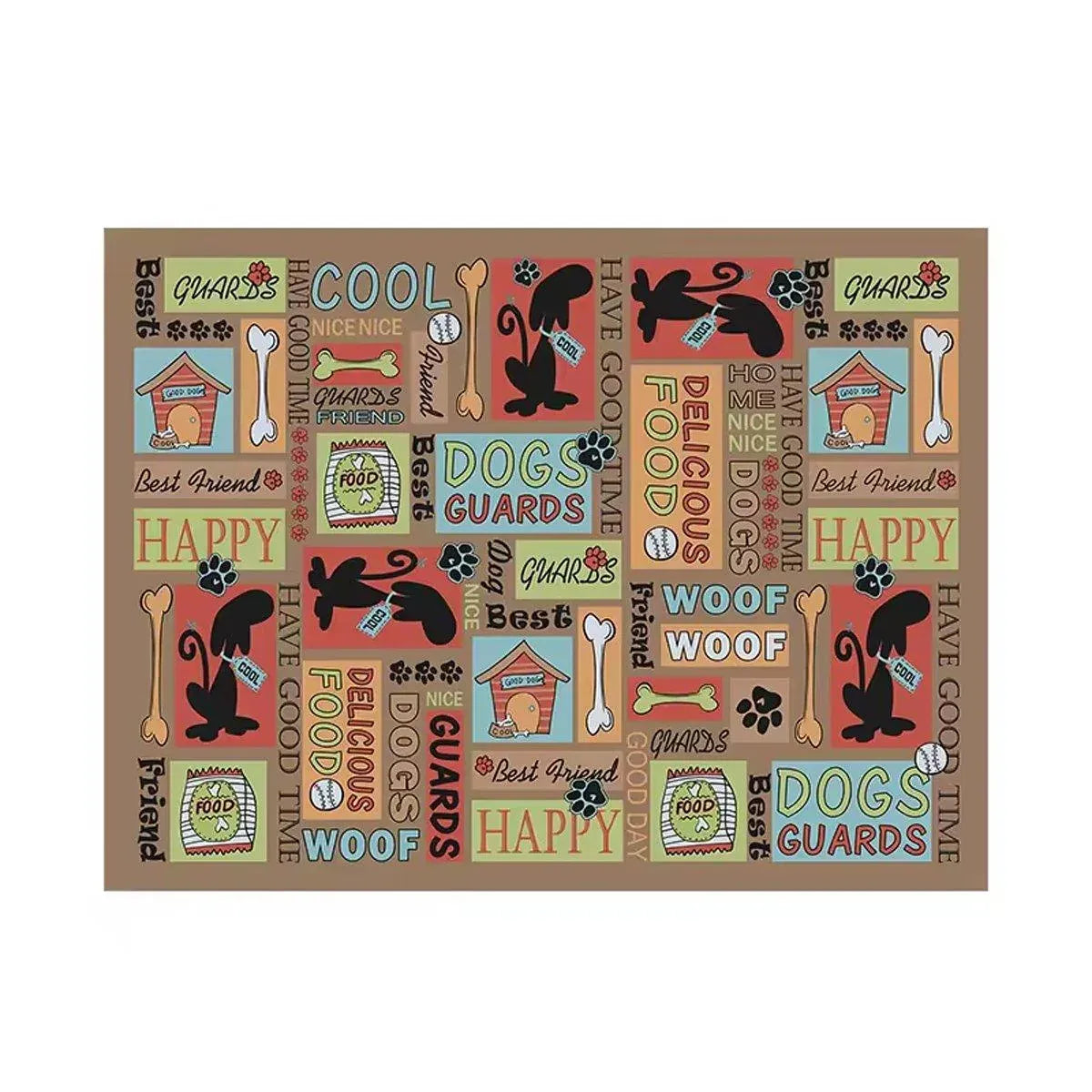 Premium Waterproof Pet Feeding Mat Anti-Slip - Dog Brown 45 x 60cm