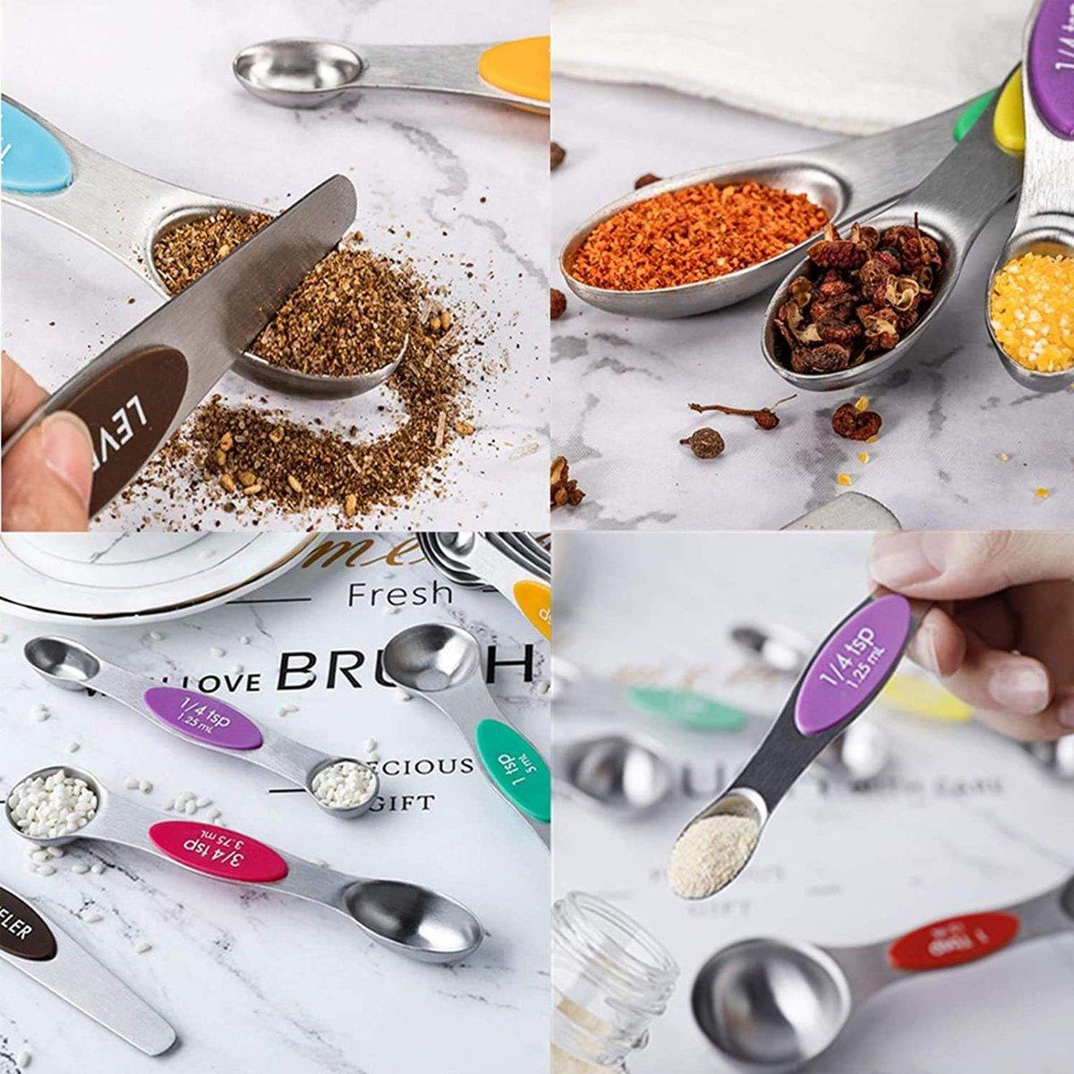 Premium Stainless Steel Dual Head Measuring Spoon Set – 8 Piece