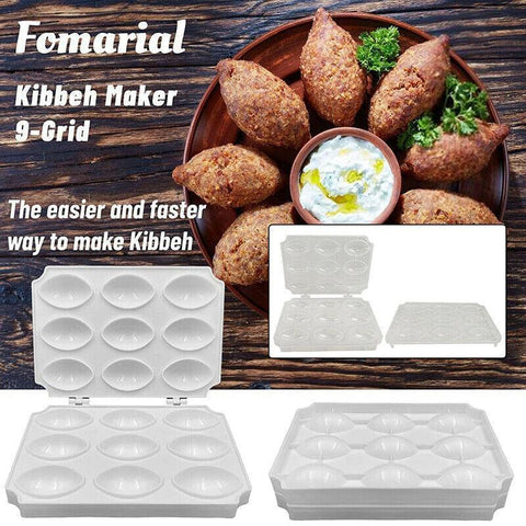 Meatball Maker Manual Meatloaf Mold Kibbeh Maker Press Minced Processor Tool - 9 Holes White - SuperSaverAU - view 1