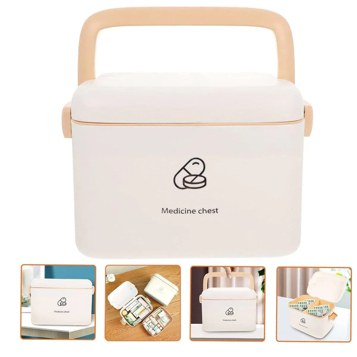 Premium Household Medicine Cabinet First Aid Storage Organiser with Carry Handle