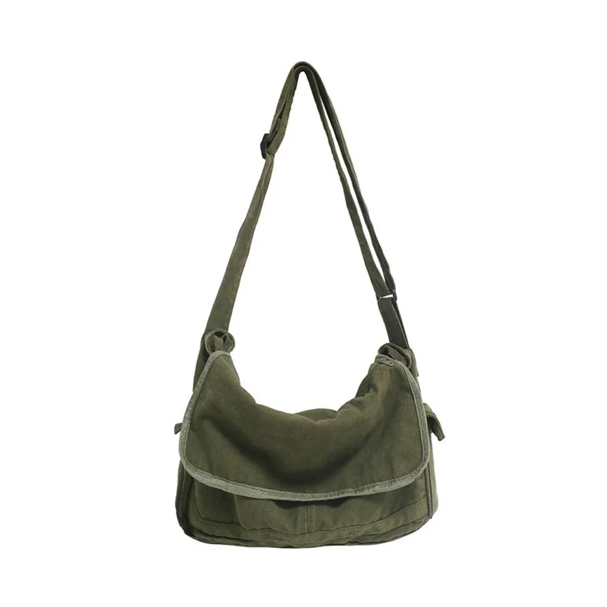 Premium Green Canvas Messenger Shoulder Bag for Work and Travel