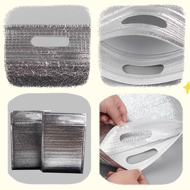Aluminum Foil Insulated Food Storage Bags - 100PCS, 30*40CM, Thermal & Durable