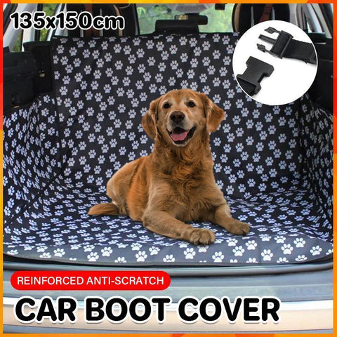 Premium Black Waterproof Pet Travel Hammock Rear Car Cover - Large