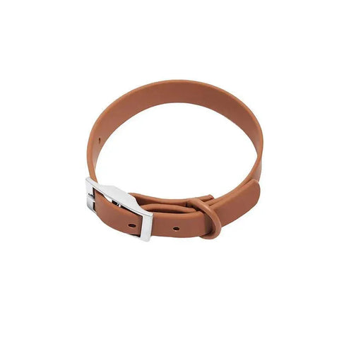 Premium Waterproof PVC Dog Collar Adjustable - Coffee M