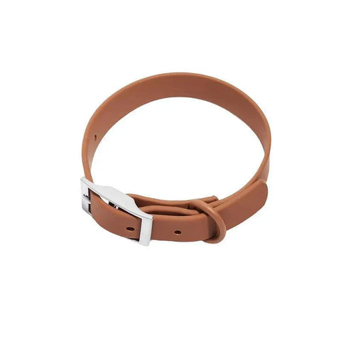 Premium Waterproof PVC Dog Collar Adjustable - Coffee L