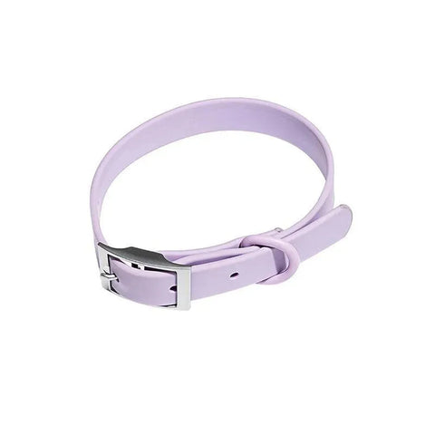 Premium Waterproof PVC Dog Collar Adjustable - Purple M