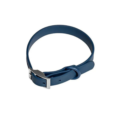 Premium Waterproof PVC Dog Collar Adjustable - Dark Blue M