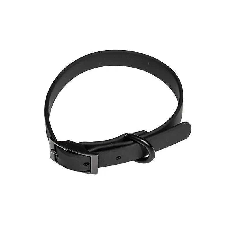 Premium Waterproof PVC Dog Collar Adjustable - Black M