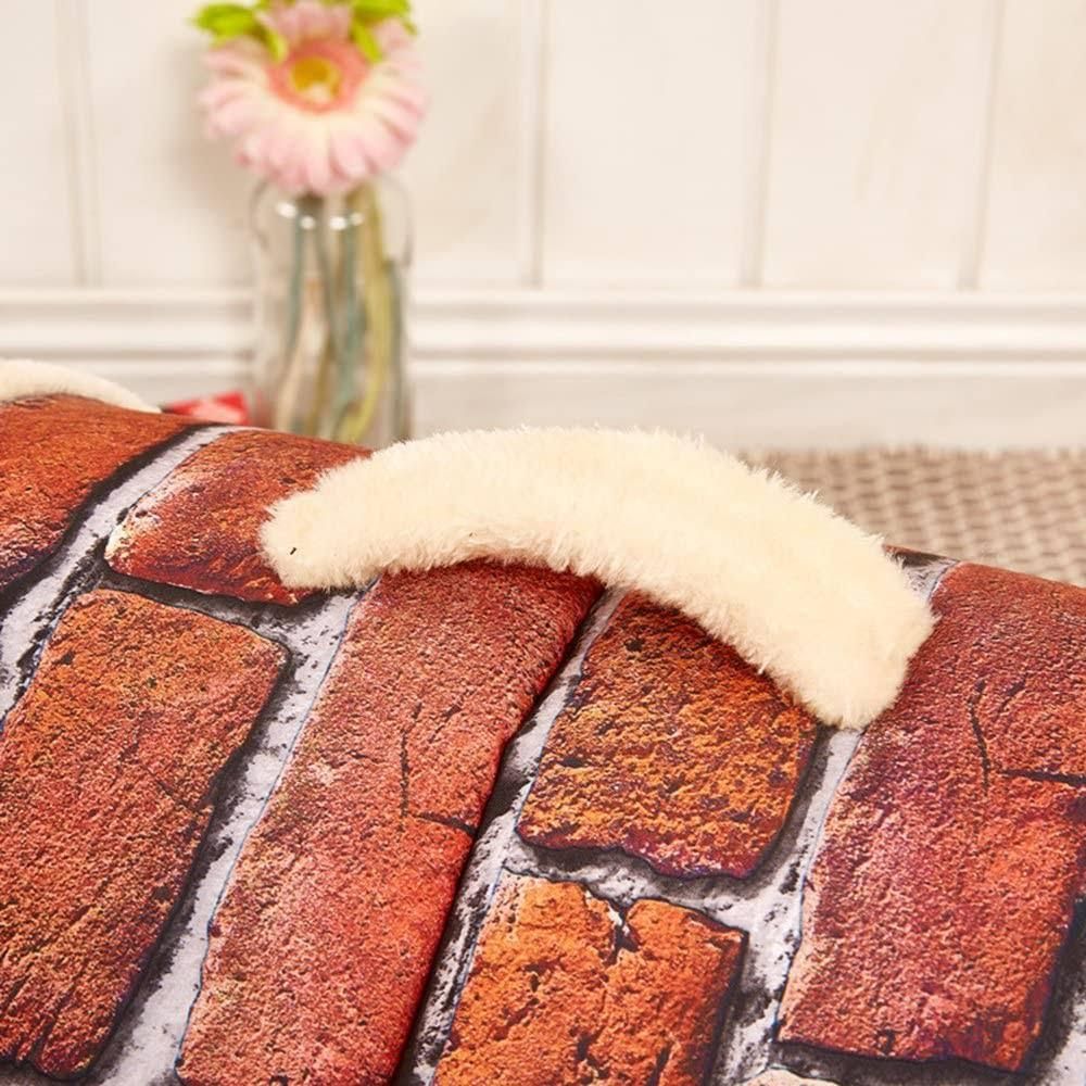 Pet House Soft Igloo Bed for Cats & Dogs - S Size, Warm Cushion, Brick Design