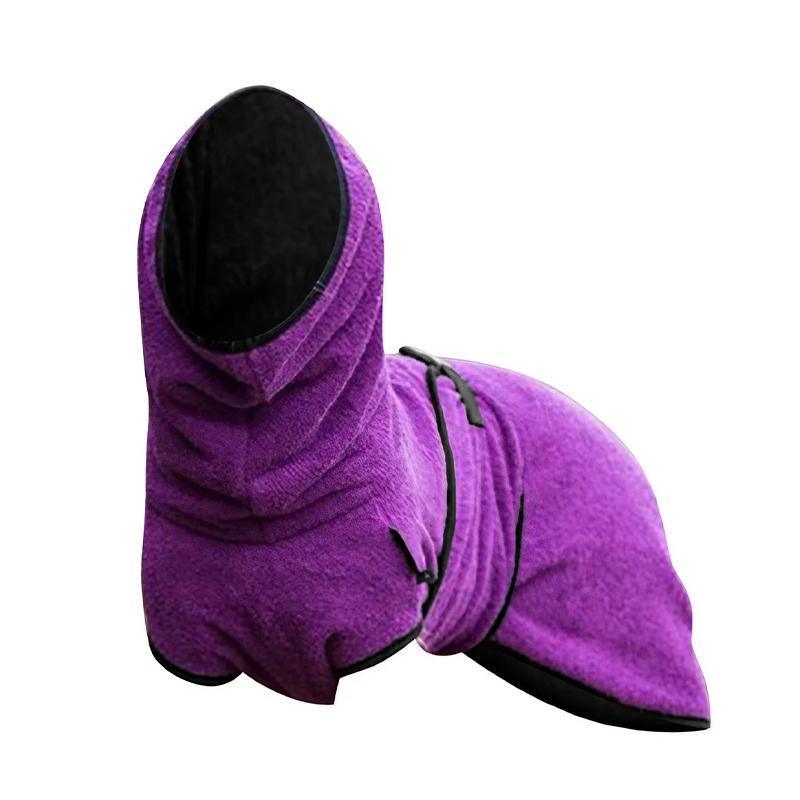 Premium Dog Hooded Jacket Soft Microfiber Coat - Purple XL
