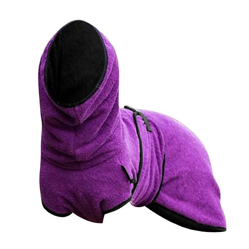 Premium Dog Hooded Jacket Soft Microfiber Coat - Purple XL