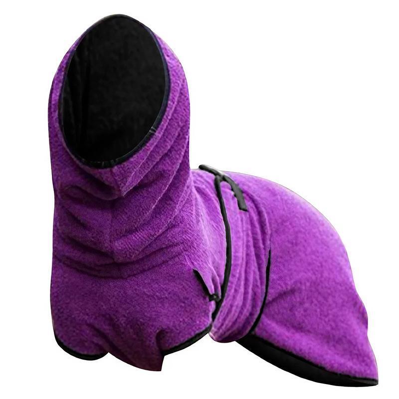 Premium Dog Hooded Jacket Soft Microfiber Coat - Purple XL