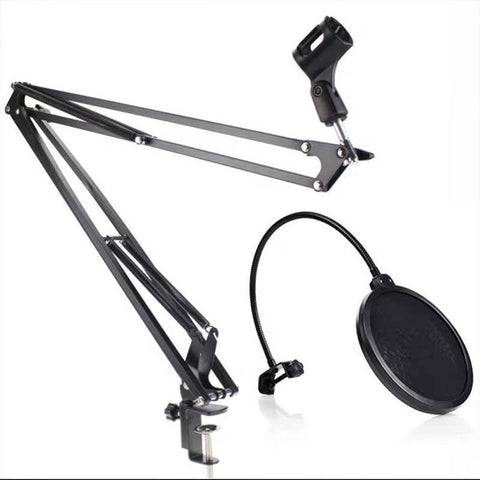 Premium Microphone Boom Arm Desktop Stand with Pop Filter