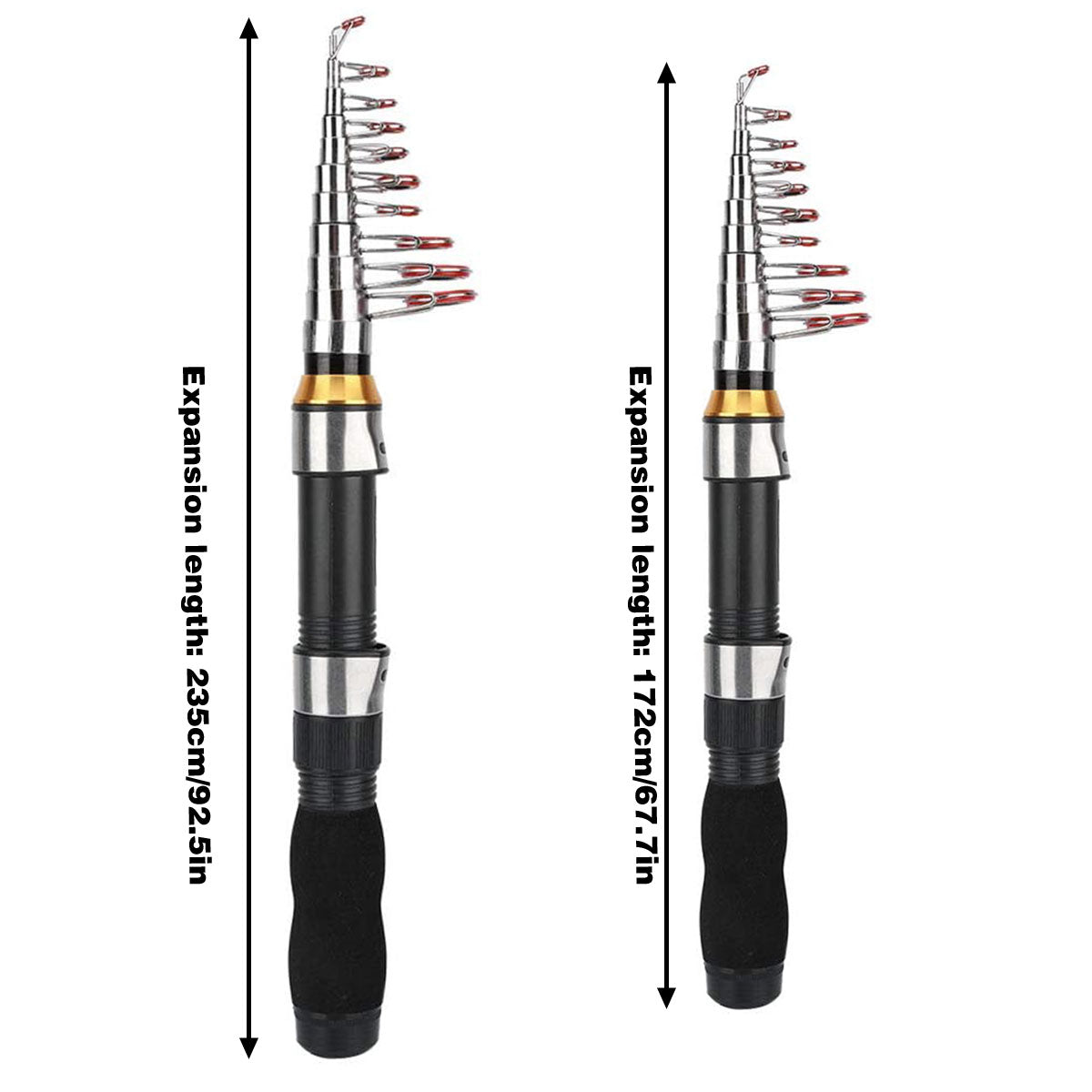 Portable Mini Fishing Rod Fishing Gear Compact Travel Rods for Outdoor Sports - 235cm - SuperSaverAU - view 3