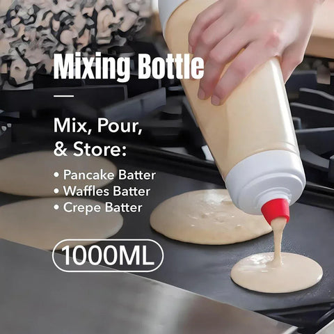 Premium 1000ml Batter Dispenser Mixing Bottle – with Scale