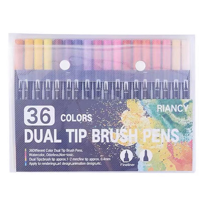 Premium Dual Tip Watercolour Brush Pen Set – 24 Colours