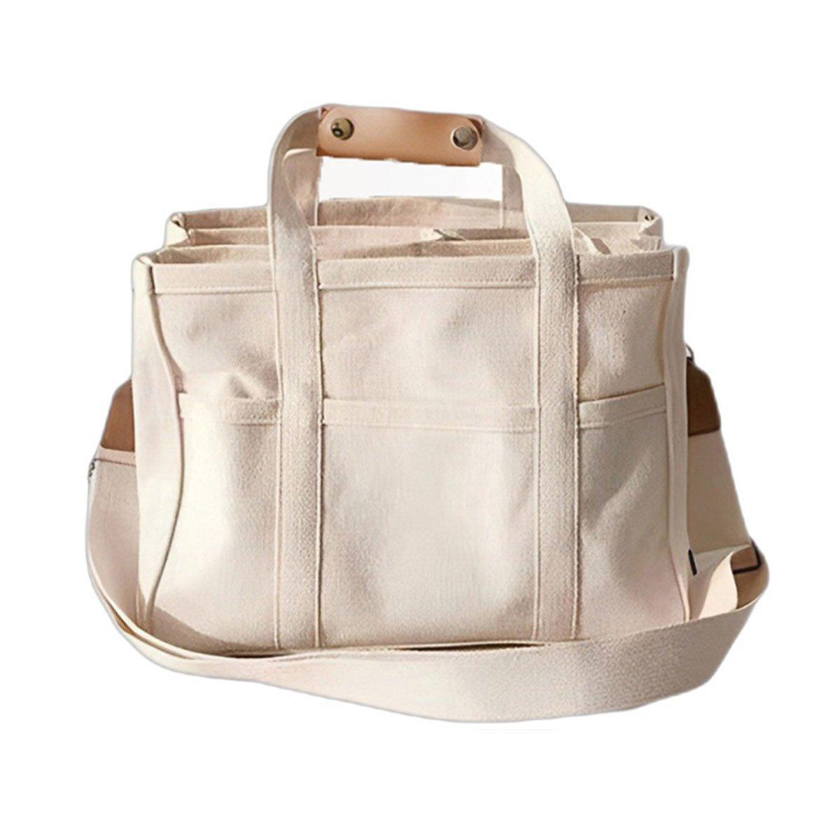 Canvas Mummy Bag - Black | Multifunctional Shoulder Tote - SuperSaverAU - view 7