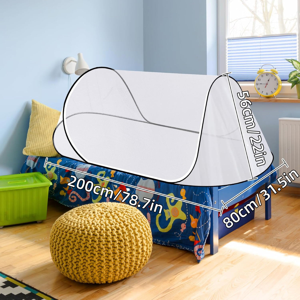 Portable Foldable Mosquito Net, Pop-Up Design, 200 x 80 x 56 cm, Indoor/Outdoor Use - SuperSaverAU - view 3