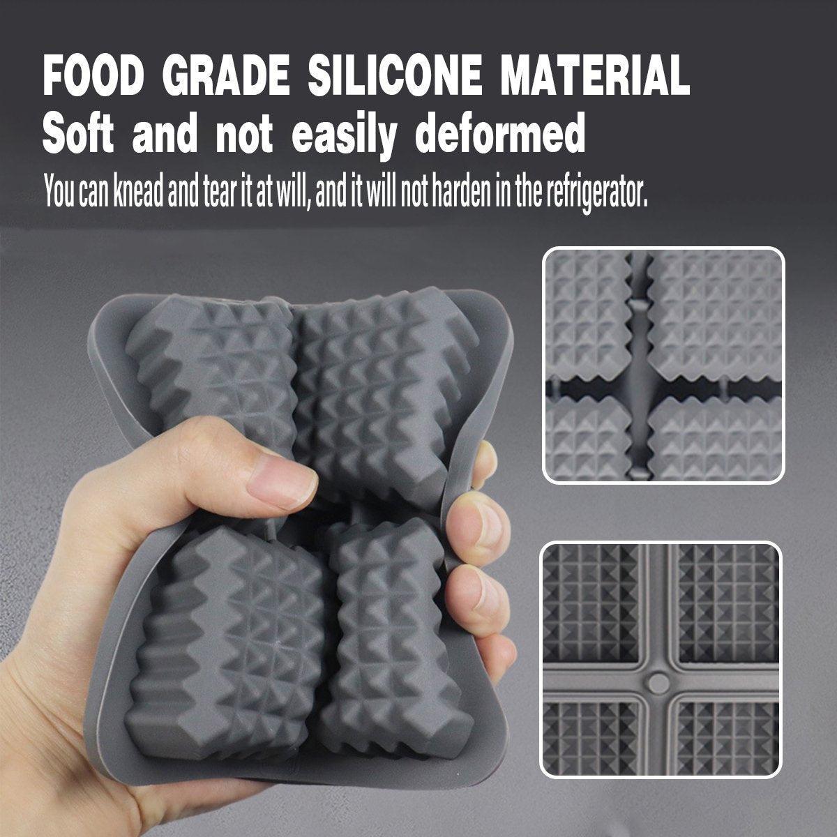 Silicone Ice Cube Tray 2PCS Round & Square Ice Ball Maker for Whiskey Cocktails - Grey - SuperSaverAU - view 4
