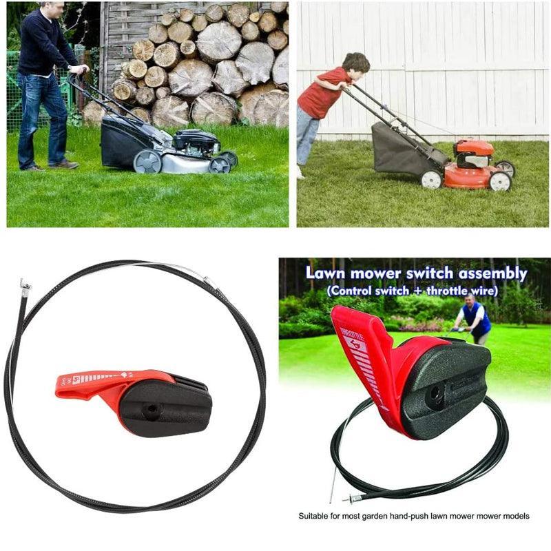 Premium Lawn Mower Throttle Control Cable with Lever - 165cm Wire